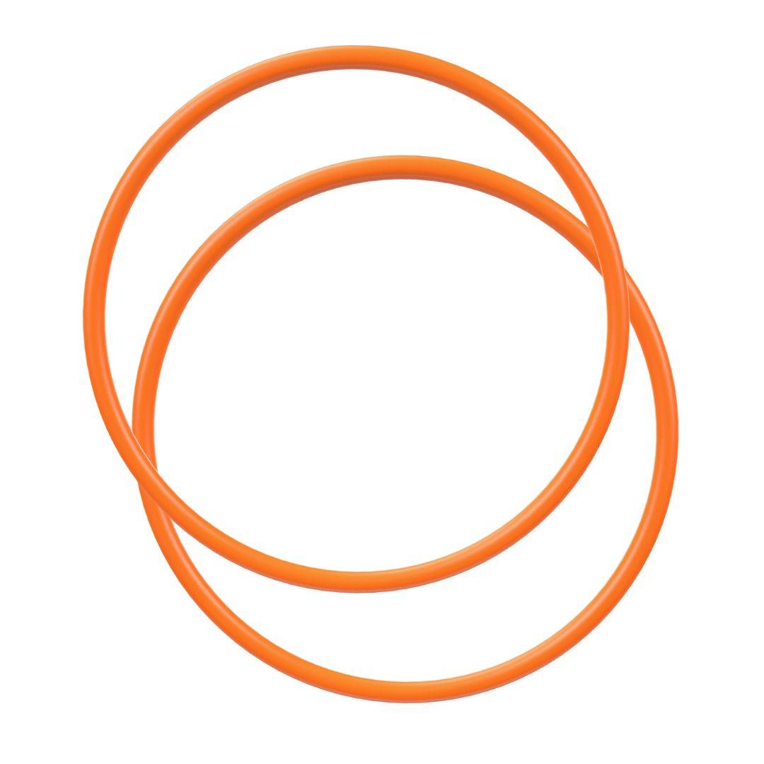 two orange tethers