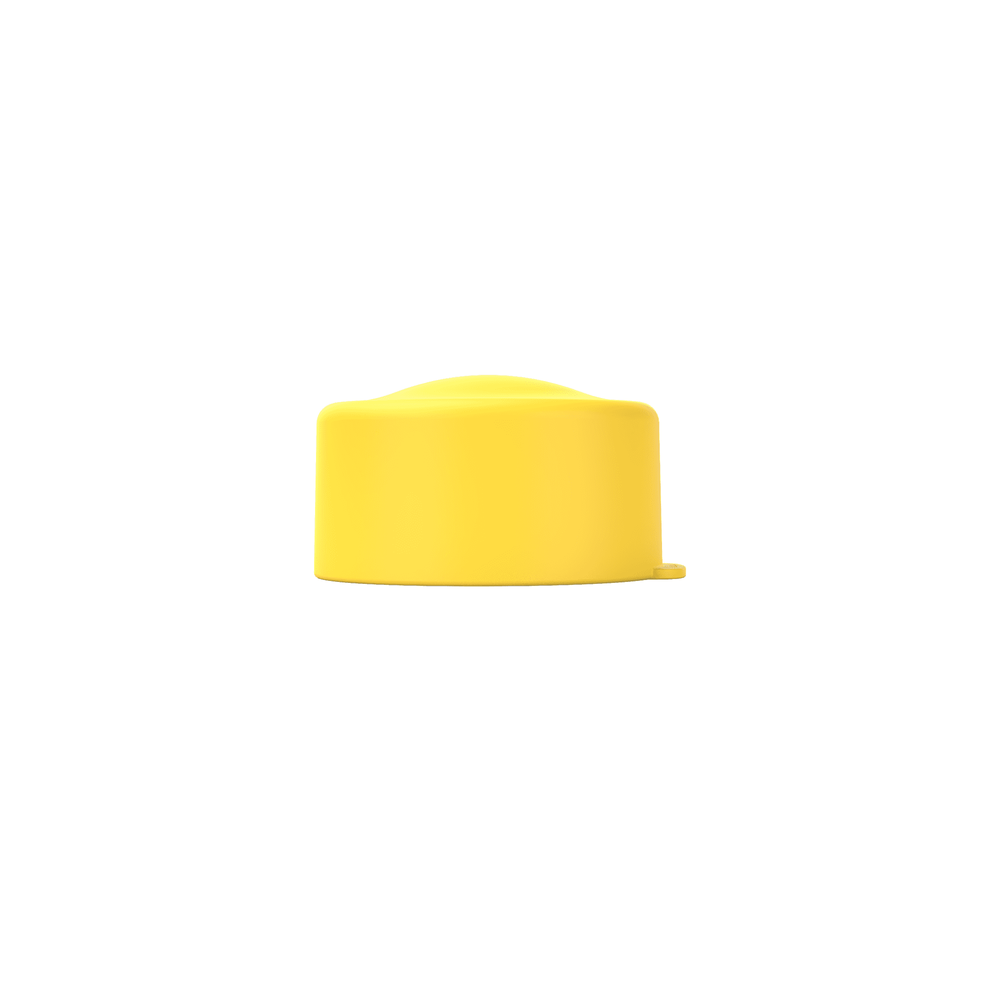 Lid of yellow refillable pot and roll-on travel applicator