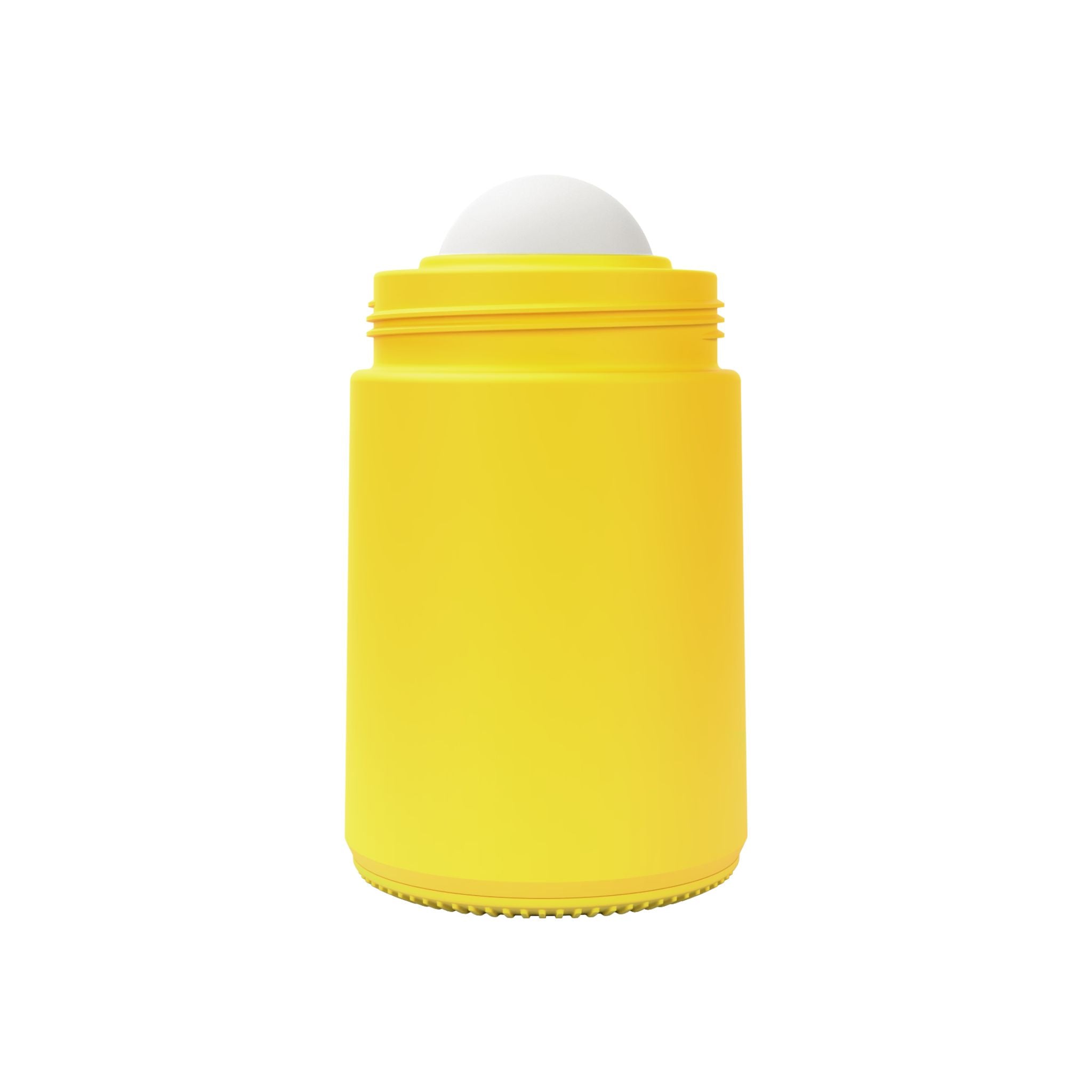 Body of yellow refillable roll-on travel applicator