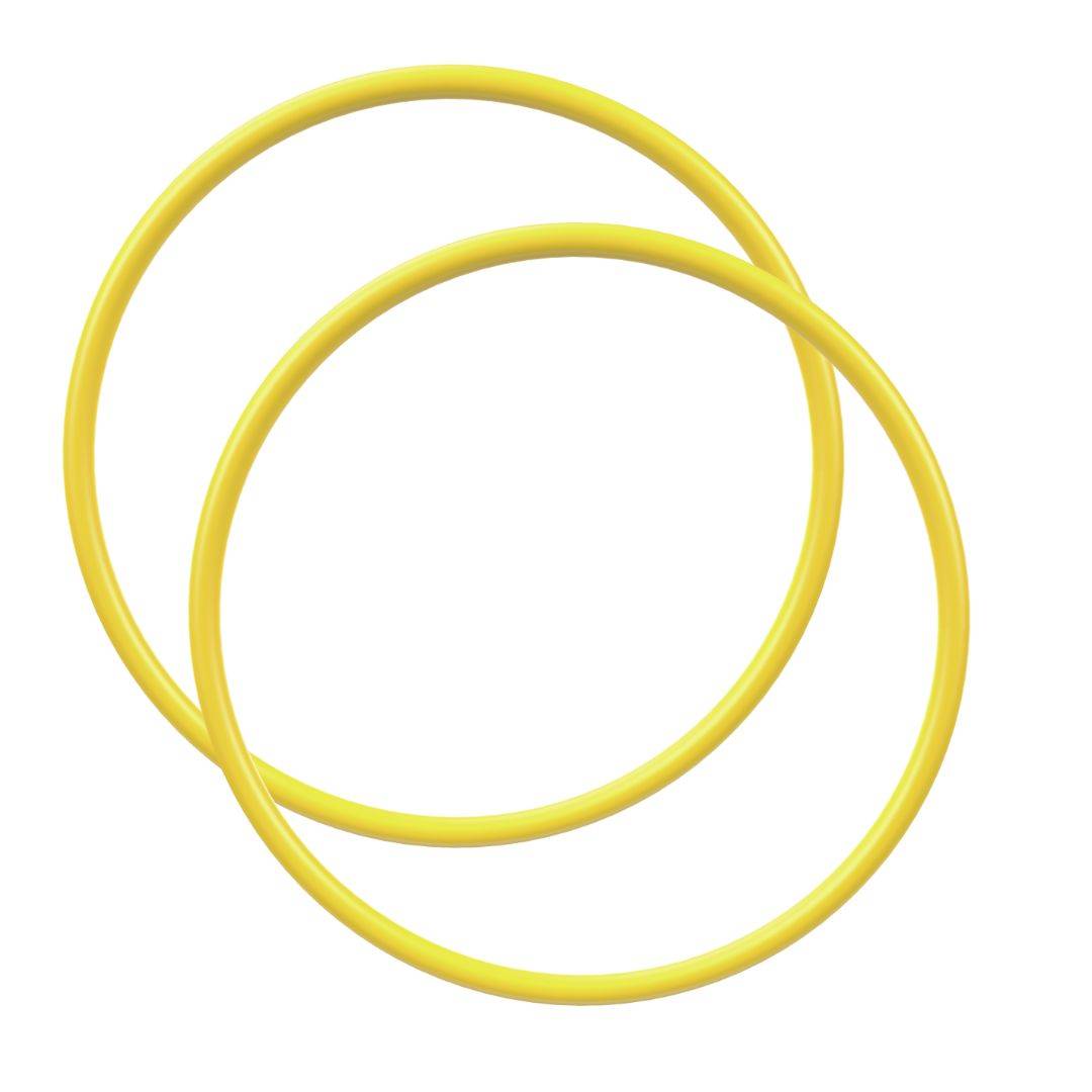 two yellow tethers