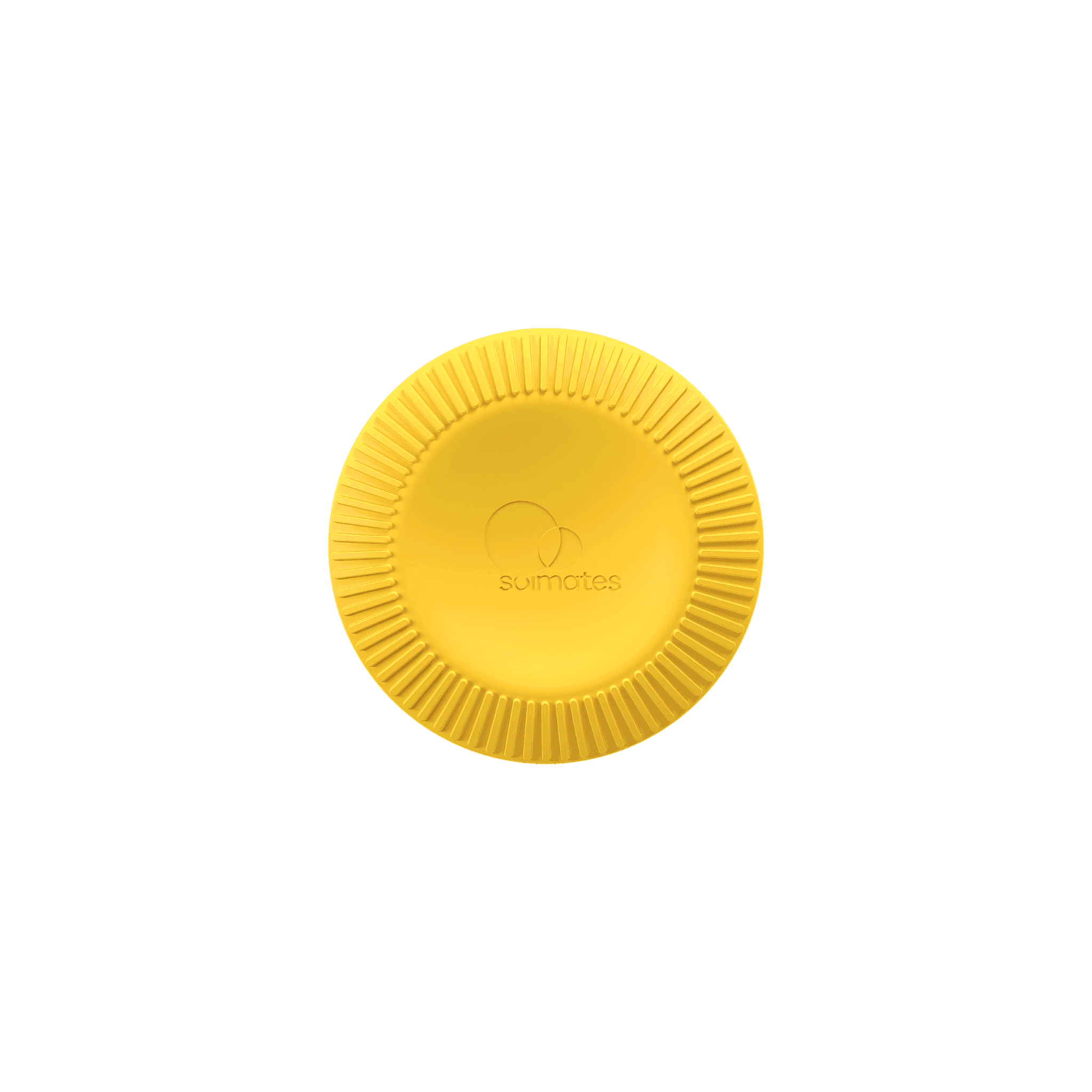 Bottom view of yellow refillable travel pot